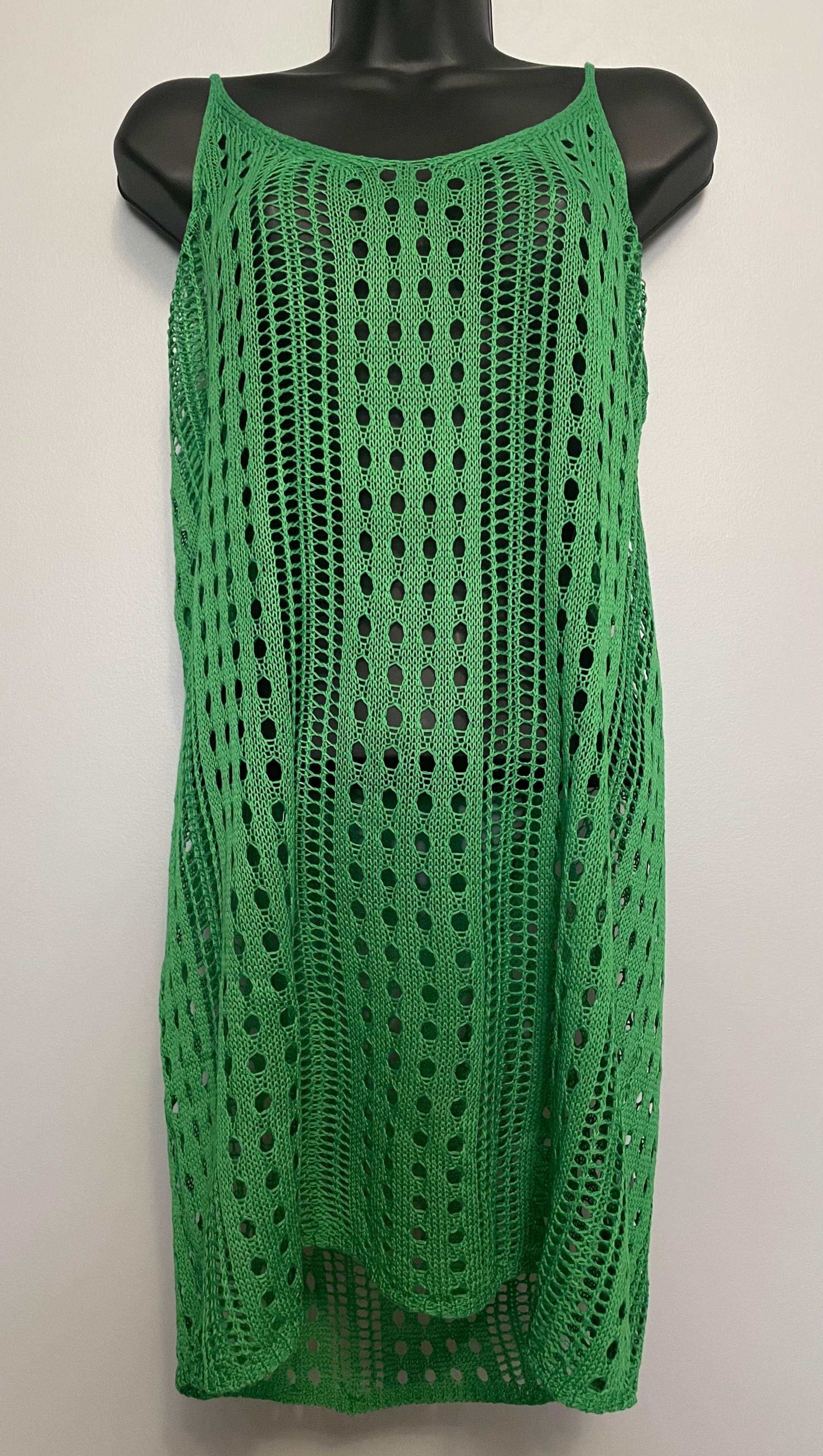 Sheer Green Cover Up with Spaghetti Straps S and M - Wazzi's Wear