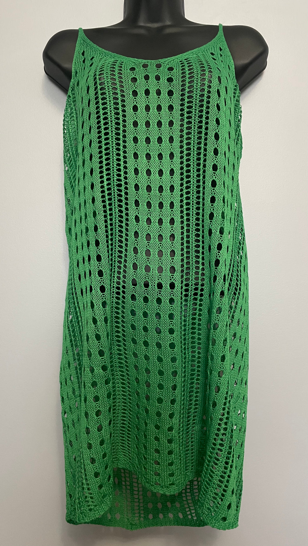 Sheer Green Cover Up with Spaghetti Straps S and M
