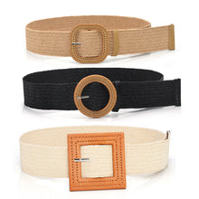 Load image into Gallery viewer, Women’s Boho Woven Belt with Wooden Buckle in 5 Colors/Styles