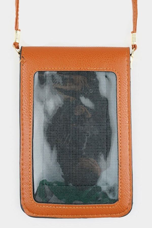 Black Cellphone Crossbody Bag with Touchscreen Window - Wazzi's Wear