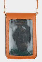 Load image into Gallery viewer, Black Cellphone Crossbody Bag with Touchscreen Window