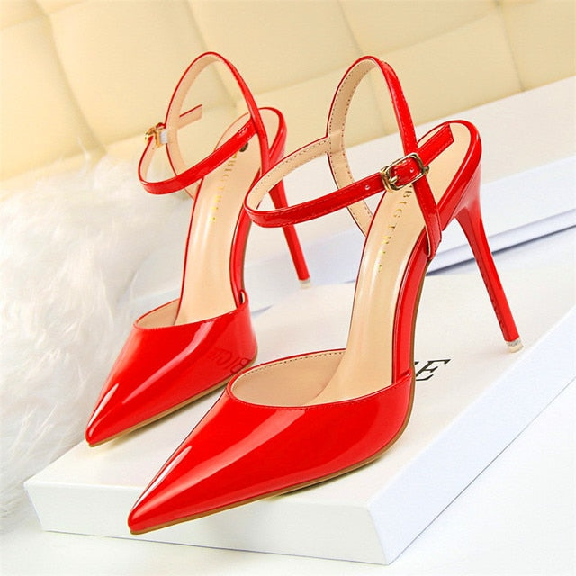 Women’s Patent Leather High Heel Stilettos with Pointed Toe