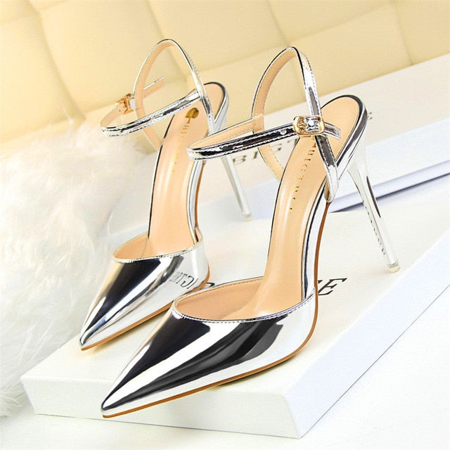 Women’s Patent Leather High Heel Stilettos with Pointed Toe