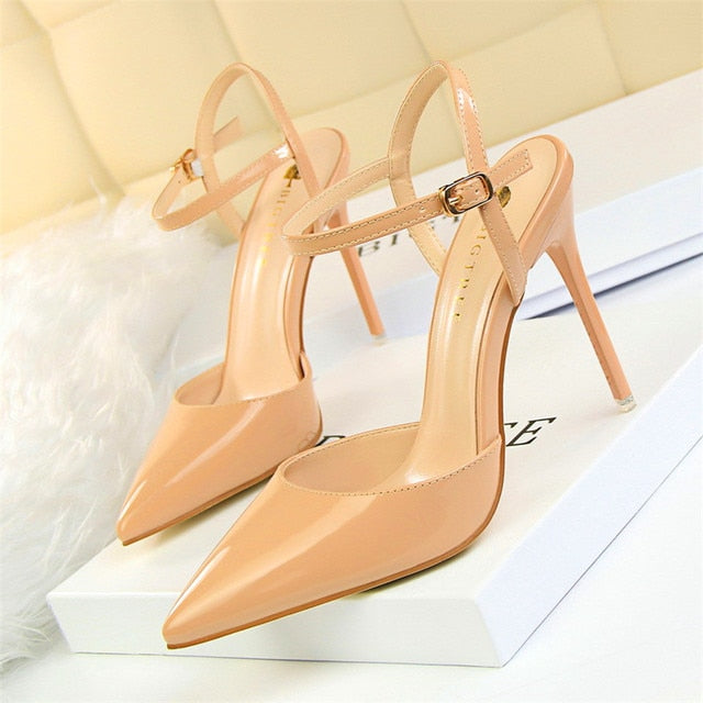 Women’s Patent Leather High Heel Stilettos with Pointed Toe