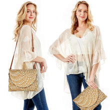 Load image into Gallery viewer, Woven Straw Clutch/Crossbody Bag