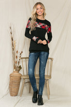 Load image into Gallery viewer, Buffalo Plaid Round Neck Top with Long Sleeves - Wazzi&#39;s Wear