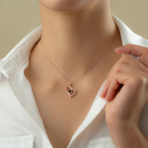 Adjustable Heart Necklace in Silver or Rose Gold - Wazzi's Wear