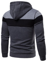 Load image into Gallery viewer, Men&#39;s Hooded Colorblock Long Sleeve Sweatshirt with Zipper and Drawstring M-3XL - Wazzi&#39;s Wear