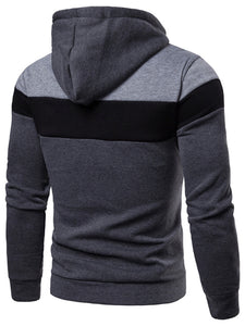 Men's Hooded Colorblock Long Sleeve Sweatshirt with Zipper and Drawstring M-3XL - Wazzi's Wear