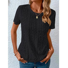 Load image into Gallery viewer, Women&#39;s Solid Round Neck Short Sleeve Top in 8 Colors Sizes 2-12