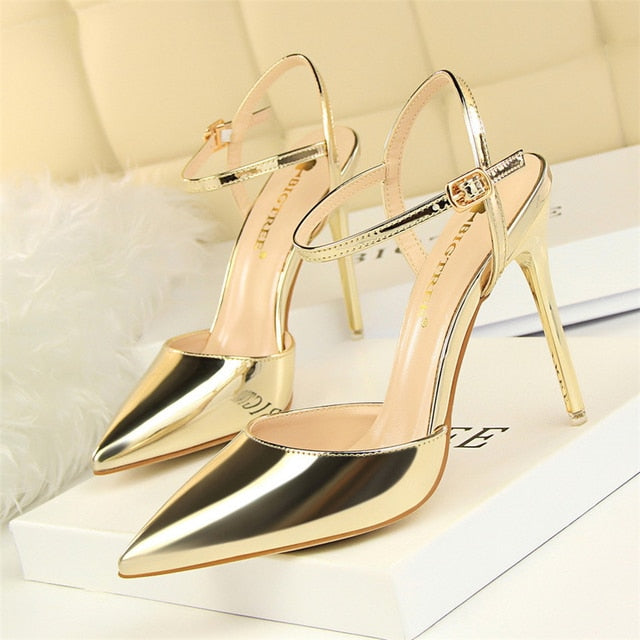 Women’s Patent Leather High Heel Stilettos with Pointed Toe