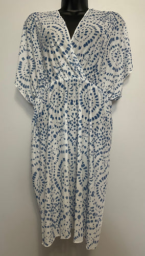 Plus Size V-Neck Cover Up with Short Sleeves