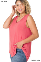 Load image into Gallery viewer, Plus Size V-Neck Sleeveless Top 1X-3X