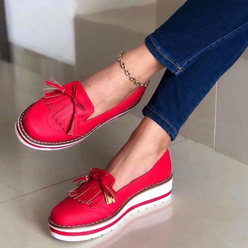 Women’s Slip-On Shoes with Tassels in 5 Colors - Wazzi's Wear