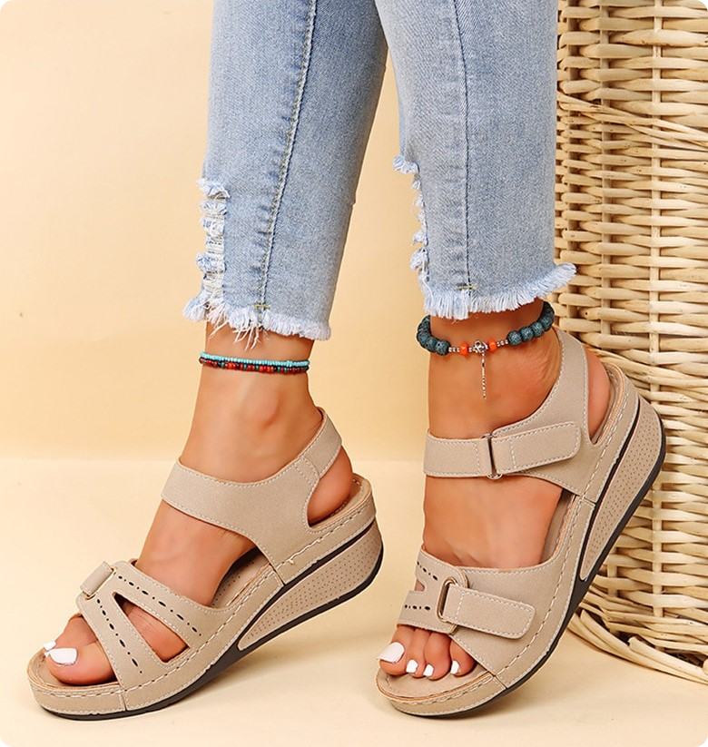 Women's Open-Toed Sandals with Buckle Closure in 4 Colors - Wazzi's Wear