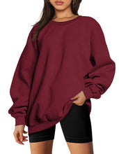 Load image into Gallery viewer, Women’s Round Neck Long Sleeve Fleece Sweatshirt in 8 Colors S-XXL