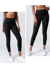 Load image into Gallery viewer, Women&#39;s High Waist Butt Lift Black Yoga Pants with Pocket Waist 21-28
