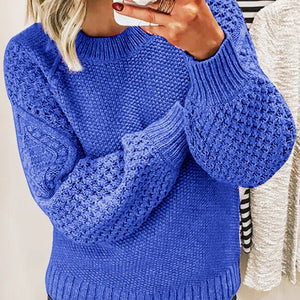 Women's Thick Knit Long Sleeve Sweater in 5 Colors Sizes 4-16 - Wazzi's Wear