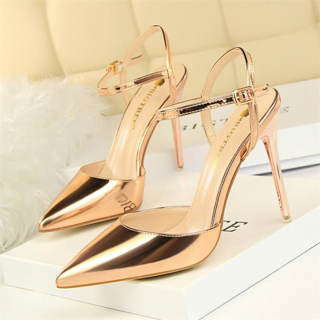 Women’s Patent Leather High Heel Stilettos with Pointed Toe