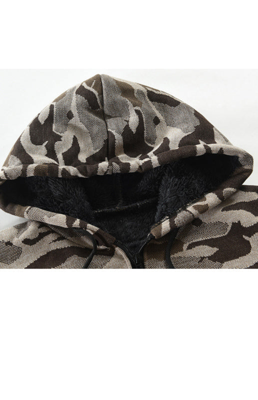 Men's Hooded Camo Long Sleeve Sweater in 4 Colors M-3XL - Wazzi's Wear