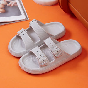 Open Toed Slide Sandals with Buckles in 5 Colors