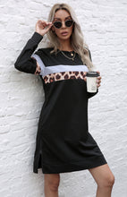 Load image into Gallery viewer, Women&#39;s Long Sleeve Colorblock Leopard Print Dress in 2 Colors S-XL - Wazzi&#39;s Wear
