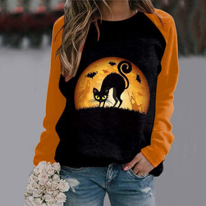 Women's Halloween Long Sleeve Sweatshirt in 5 Patterns Sizes 4-18