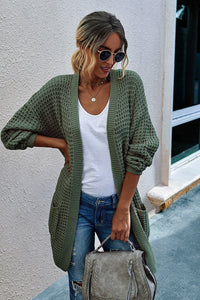Knit Cardigan with Open Front and Pockets in 5 Colors