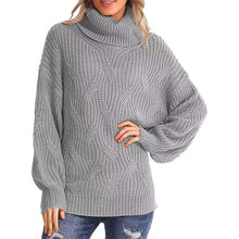 Load image into Gallery viewer, Women’s Knitted Long Sleeve Turtleneck Sweater in 6 Colors S-XXL