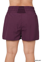 Load image into Gallery viewer, Plus Size Windbreaker Smocked Shorts with Elastic Waistband and Split Hem