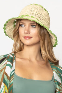 Straw Bucket Sun Hat in 2 Colors - Wazzi's Wear
