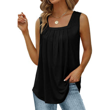 Load image into Gallery viewer, Women&#39;s Pleated Square Neck Tank Top in 7 Colors Sizes 4-18