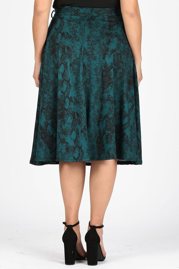 Plus Size Emerald Green High Waisted Skirt - Wazzi's Wear