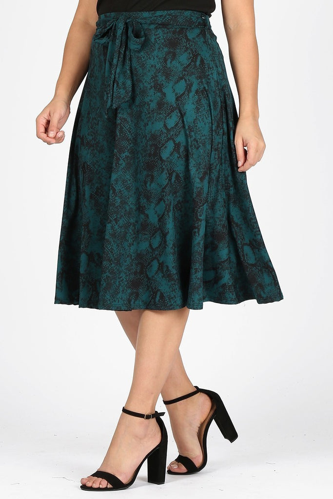 Plus Size Emerald Green High Waisted Skirt - Wazzi's Wear