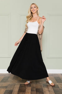 Black Maxi Skirt with Side Pockets - Wazzi's Wear