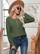 Load image into Gallery viewer, Women&#39;s Long Sleeve Pullover Sweater with Buttons in 3 Colors S-XL - Wazzi&#39;s Wear
