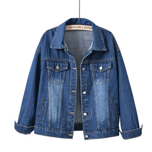 Women’s Buttoned Denim Jacket with Pockets in 11 Colors Sizes 4-16