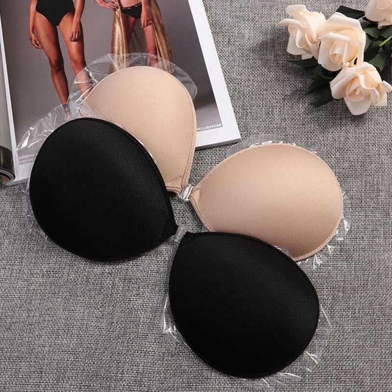 Women's Self-Adhesive Silicone Backless Strapless Bra Cups A-D in 2 Colors - Wazzi's Wear