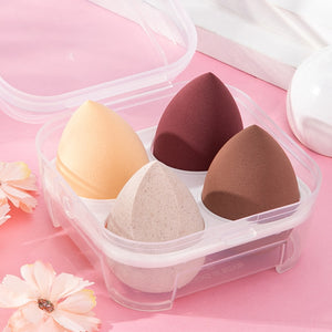 4 Piece Makeup Cosmetic Blending Sponge with Storage Box