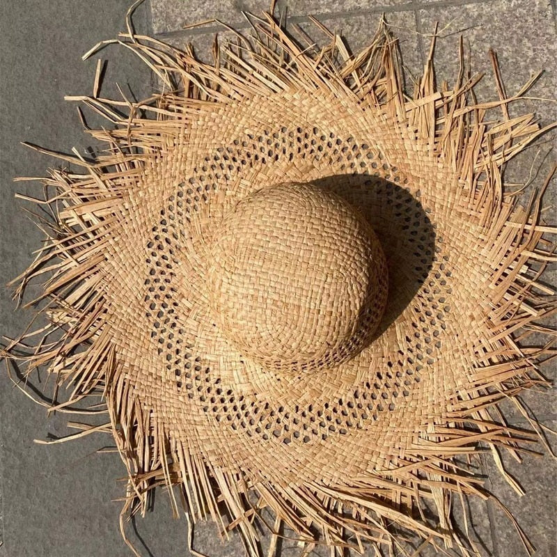 Women’s Wide Brim Floppy Straw Panama Sun Hat - Wazzi's Wear