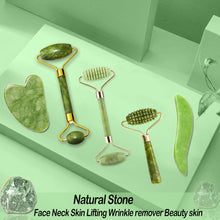 Load image into Gallery viewer, Gua Sha Jade Roller Face Massage Tool Beauty Set