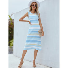 Load image into Gallery viewer, Women’s Sleeveless Striped Long Knit Dress in 3 Colors S-XL