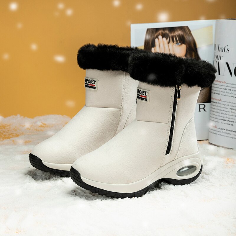 Women's Ankle Snow Boots With Fur in 2 Colors - Wazzi's Wear