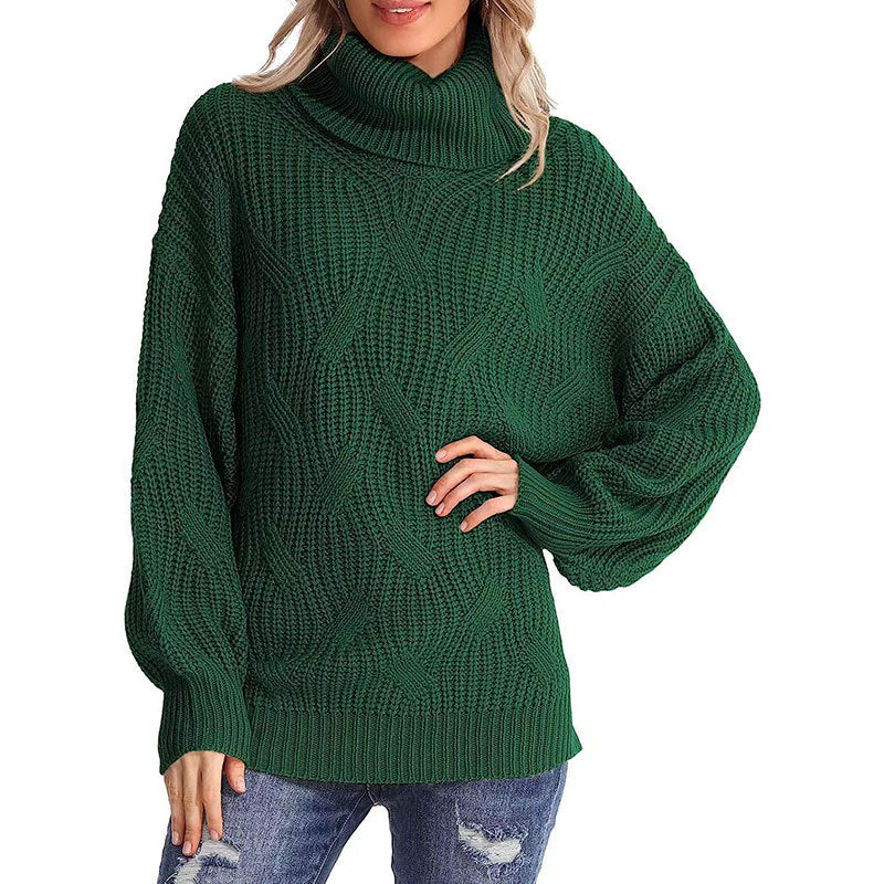 Women’s Knitted Long Sleeve Turtleneck Sweater in 6 Colors S-XXL - Wazzi's Wear