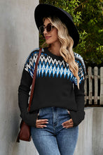 Load image into Gallery viewer, Women&#39;s Retro Argyle Crew Neck Sweater in 2 Colors S-XL