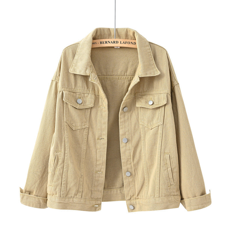 Women’s Buttoned Denim Jacket with Pockets in 11 Colors Sizes 4-16 - Wazzi's Wear