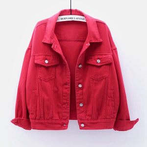 Women’s Buttoned Denim Jacket with Pockets in 11 Colors Sizes 4-16