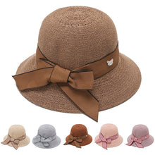 Load image into Gallery viewer, Women’s Woven Straw Hat with Bow in 6 Colors