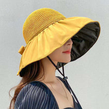 Load image into Gallery viewer, Foldable Big Brim Straw Fisherman Beach Hat in 5 Colors