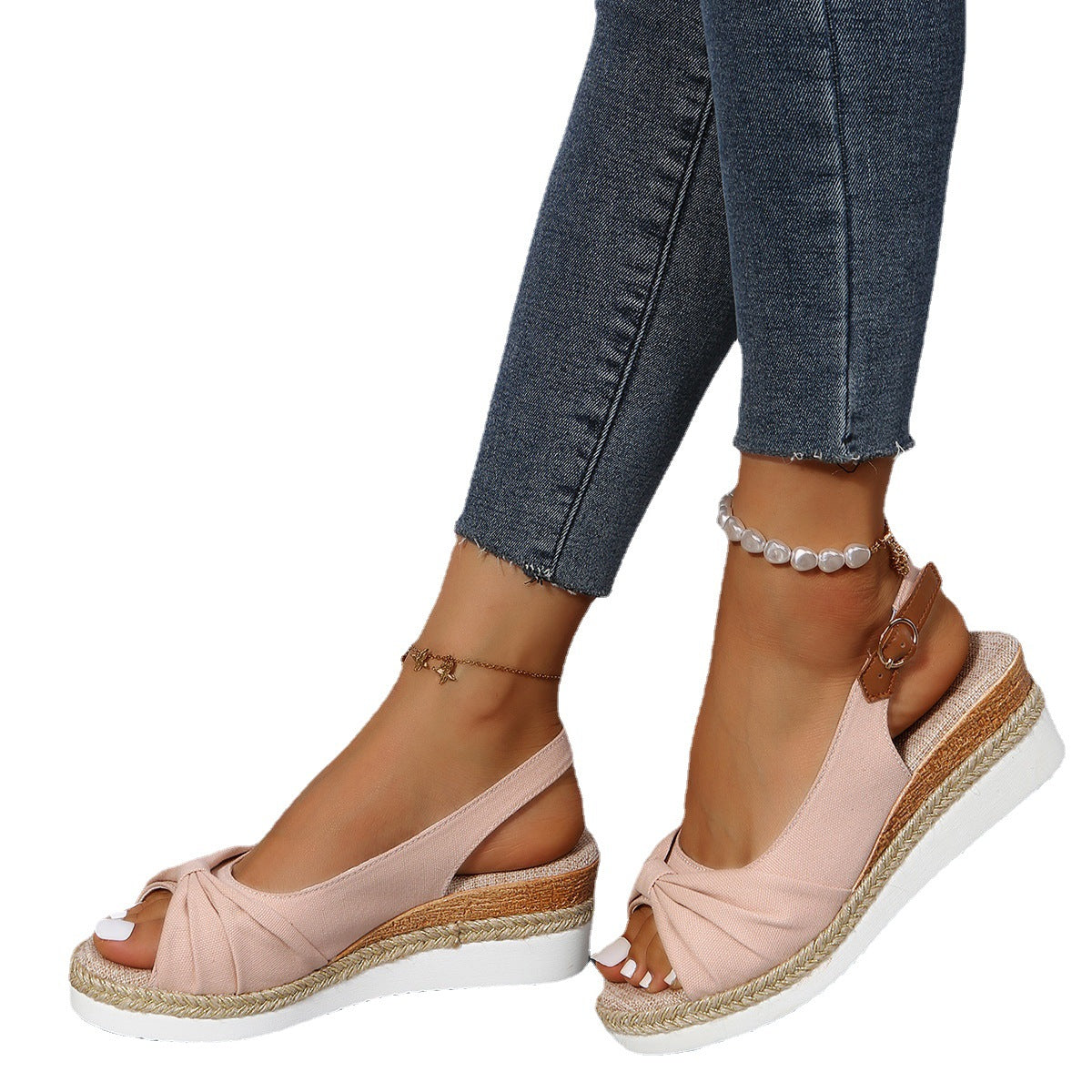 Women’s Open Toed Wedge Sandals in 4 Colors - Wazzi's Wear